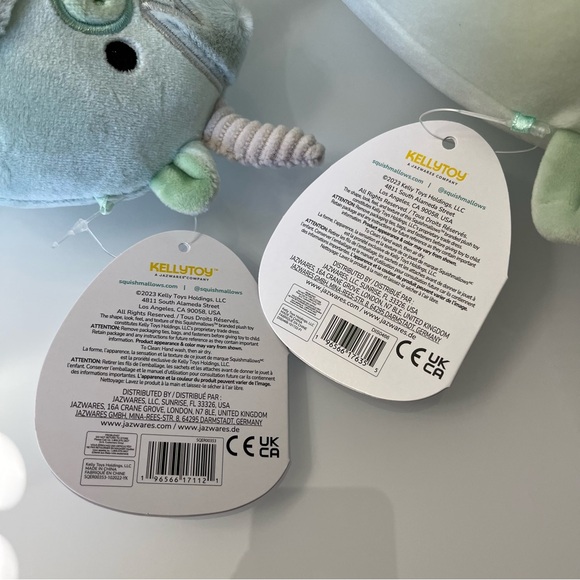 NWT Squishmallows Easter Set Of 2 - Iver Mint green Highland Cow Capsule 4” & 8” - Picture 12 of 14